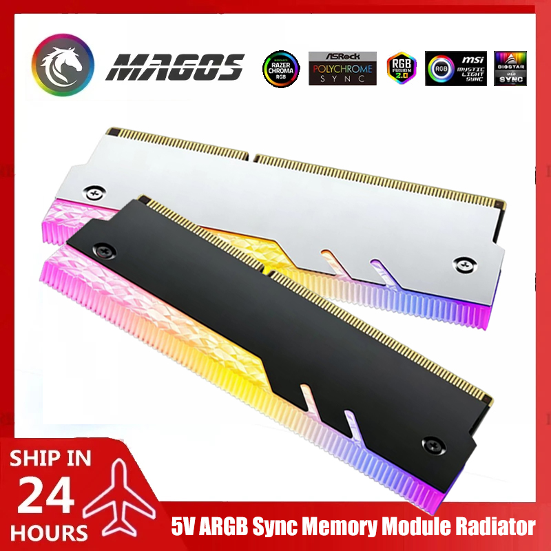 Ddr3 Ram - ฮีทซิงค์ระบายความร้อนหน่วยความจำคอมพิวเตอร์ตั้งโต๊ะ 5V ARGB, ดีไซน์ใหม่ขอบเพชร, แผ่นอลูมิเนียมป้องกัน RAM