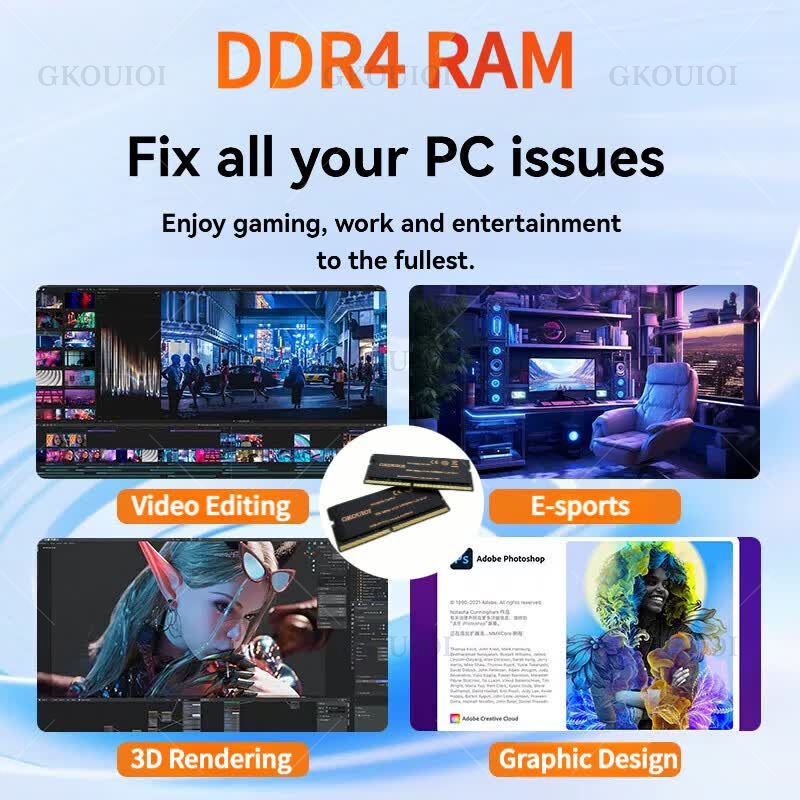 GKOUIOI DDR4 หน่วยความจำแรม 4G - Ddr4 3200Mhz บทวิจารณ์และราคา